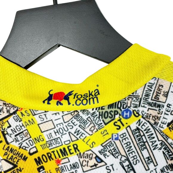 Foska Cycling Shirt Yellow London Map Print Coolplus‎ Fiber Technology Size S - Picture 7 of 11